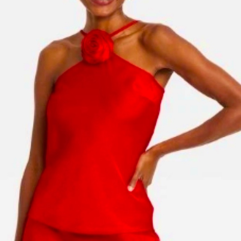NWT Red Flower Sleeveless Top